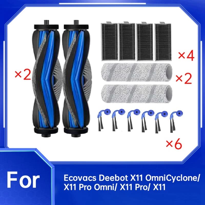 14 pezzi per X11 Omnicyclone/ X11 Pro/ X11 Pro Omni/ X11 Aspirapolvere Tamburo filtro spazzola laterale principale 【A73 AcePro】
