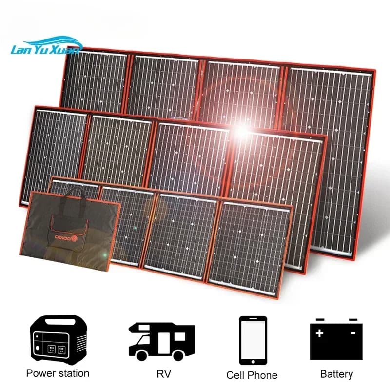 Pannello solare pieghevole flessibile Kit da viaggio e telefono ad alta efficienza per barca portatile 12V 80w 100w 150w 200w 300w