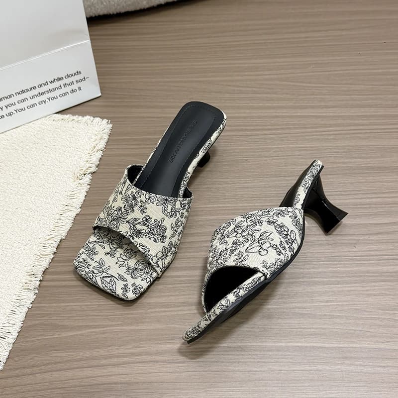 Splendidi Sandali Minimalisti da Donna con Punta Aperta e Cinturino Singolo, Nuovo Stile Estivo, Ciabatte con Tacco Grosso in Stile Cinese per Vacanze
