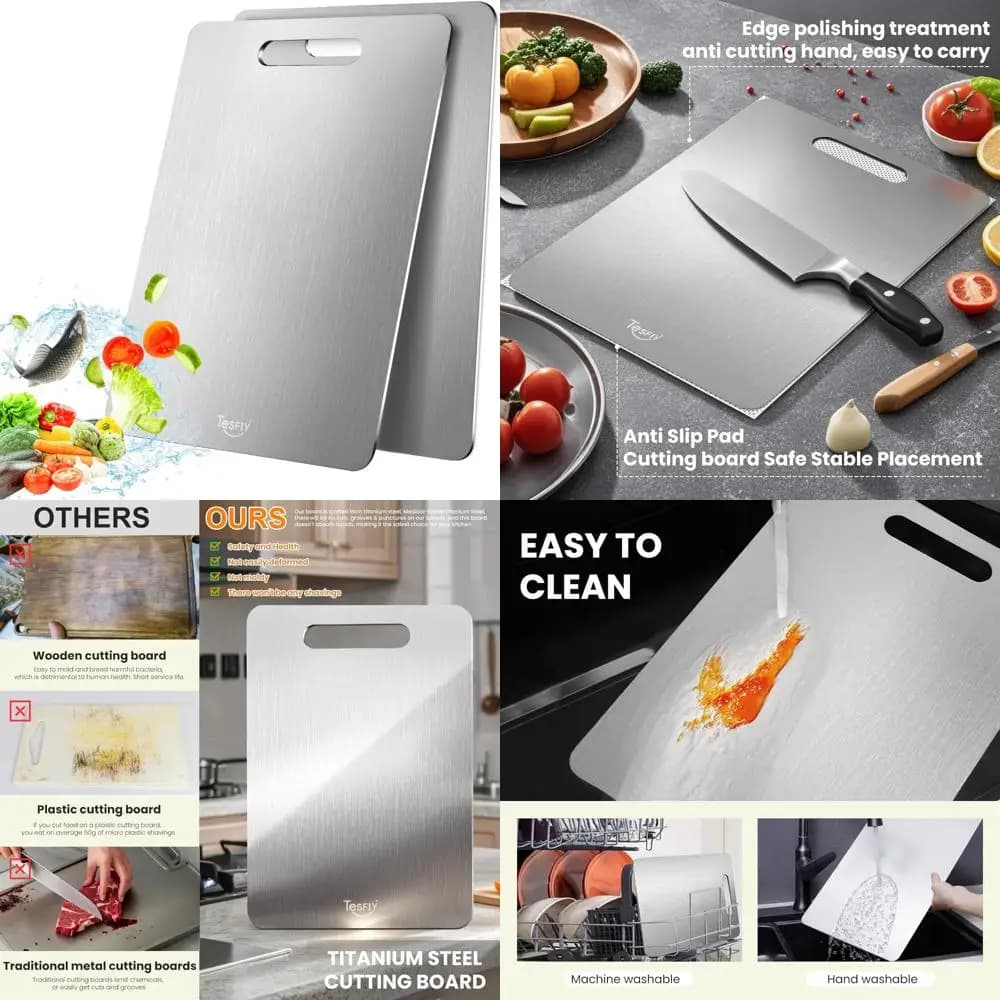 Pure titanium two-sided cutters: durable and easy to clean kitchen utensils for professional food preparation