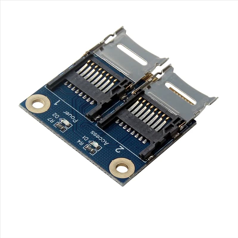 Nuovo! !Adattatore Mini Pci-E 2 SSD HDD per laptop Lettore di schede di memoria Dual Micro-SD SDHC SDXC TF a Mini Pcie