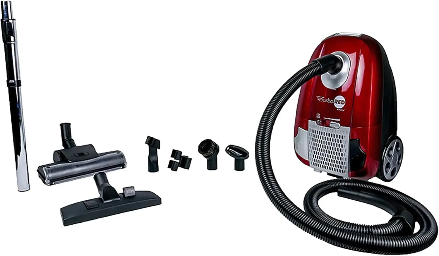 Aspirapolvere a canister con motore a velocità variabile, sacco leggero da 6 litri, tubo telescopico, kit di accessori