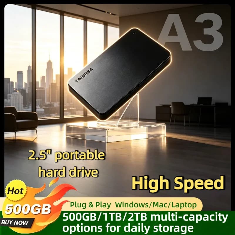 For Toshiba OEM A3 500GB 1TB 2TB 2.5 Inch USB 3.0 Expansion Portable External HDD Hard Disk Drive Box Storage Compact Pro