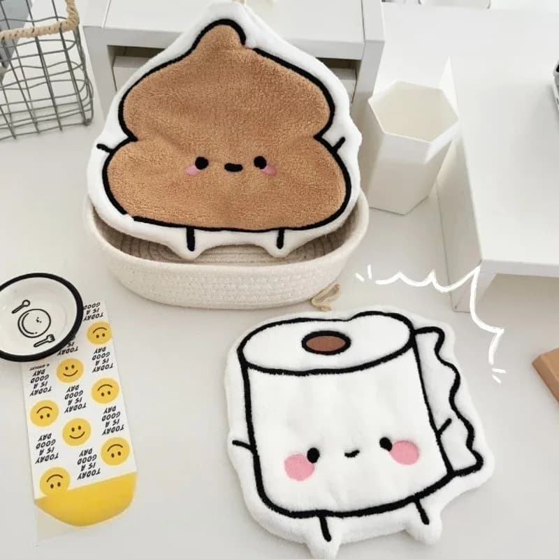 Cute Cartoon Hand Towel Wall-mounted Double-layer Thickened Coral Fleece Towel Super Water Absorbent Quick Drying Cotton Towel