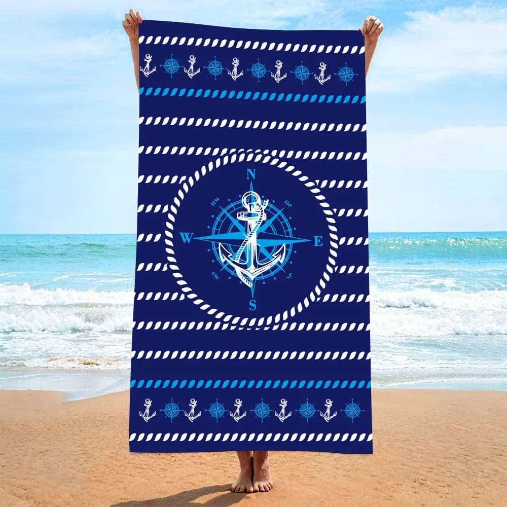 Telo Mare Anchor 70x140CM ad Asciugatura Rapida, Telo da Bagno in Microfibra, Coperta da Spiaggia per Fitness, Nuoto, Yoga, Viaggi, Campeggio, Picnic