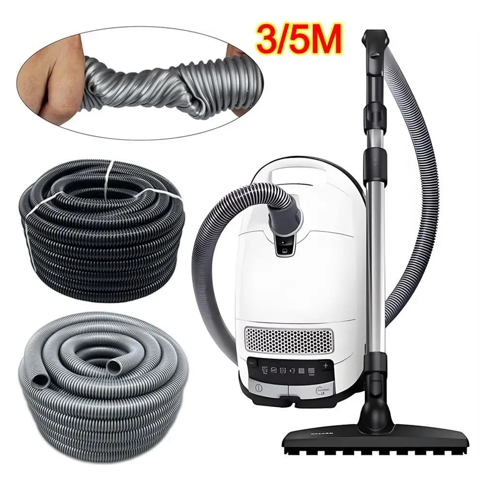 3 Meters/5m Vacuum Cleaner Hose Universal Flexible Vacuum Cleaner Extended Hose Inner Diameter 32mm Threaded EVA Corrugated Hose