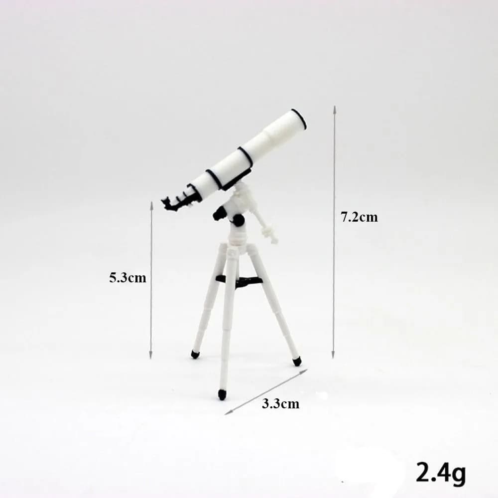 High Quality 1:12 Astronomical Telescope Model White PLA Miniature Telescope Mini Version Telescope Dollhouse Miniature