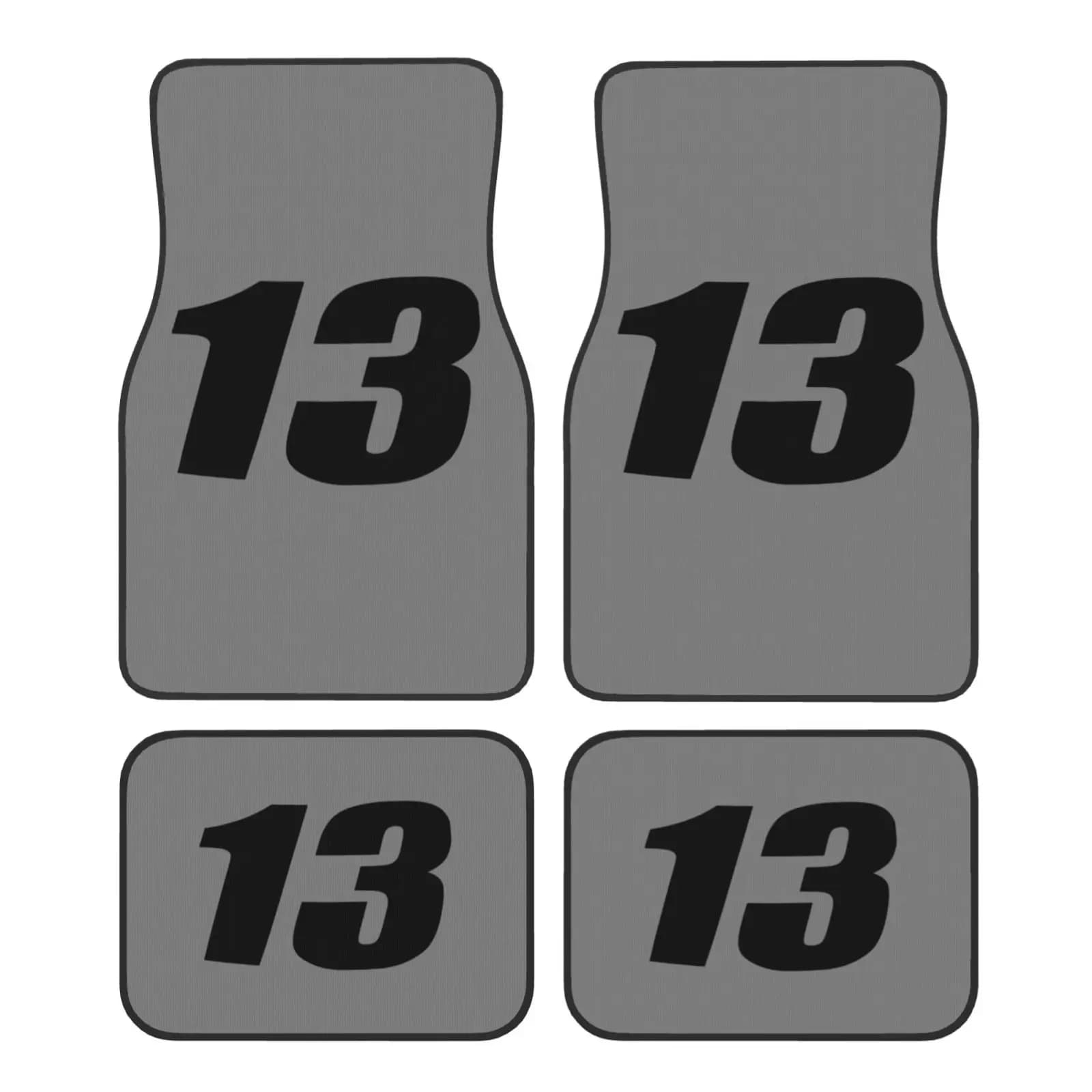 Tappetini per auto con stampa modello numero 13 da 4 pezzi Tappetini anteriori posteriori antiscivolo Accessori per auto universali per camion SUV Van