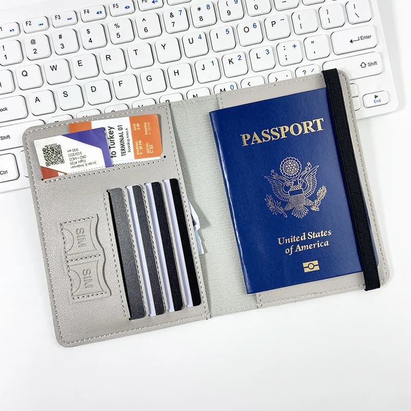 Porta passaporto spesso 1PC con cinturino Portafoglio per passaporto con slot multi-carta in pelle cucita a mano per accessori da viaggio