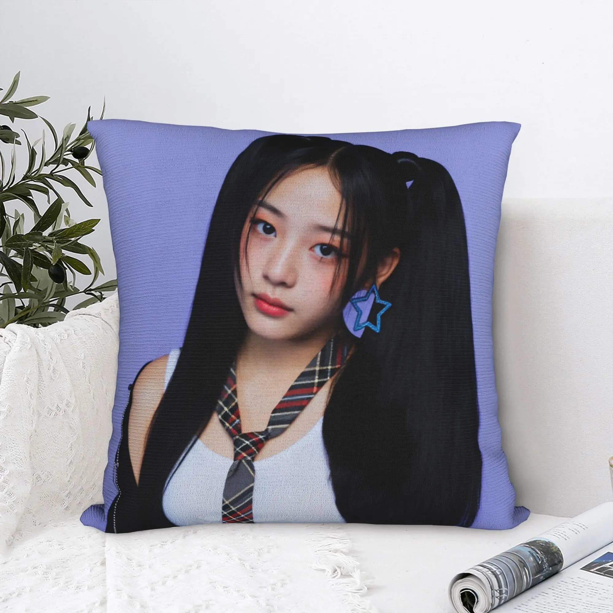 Kpop Girl Minji Bunnies Art Pillow Case Soft Pillow Cover For Sofa Bedroom Home Decor Funny Pillowcases