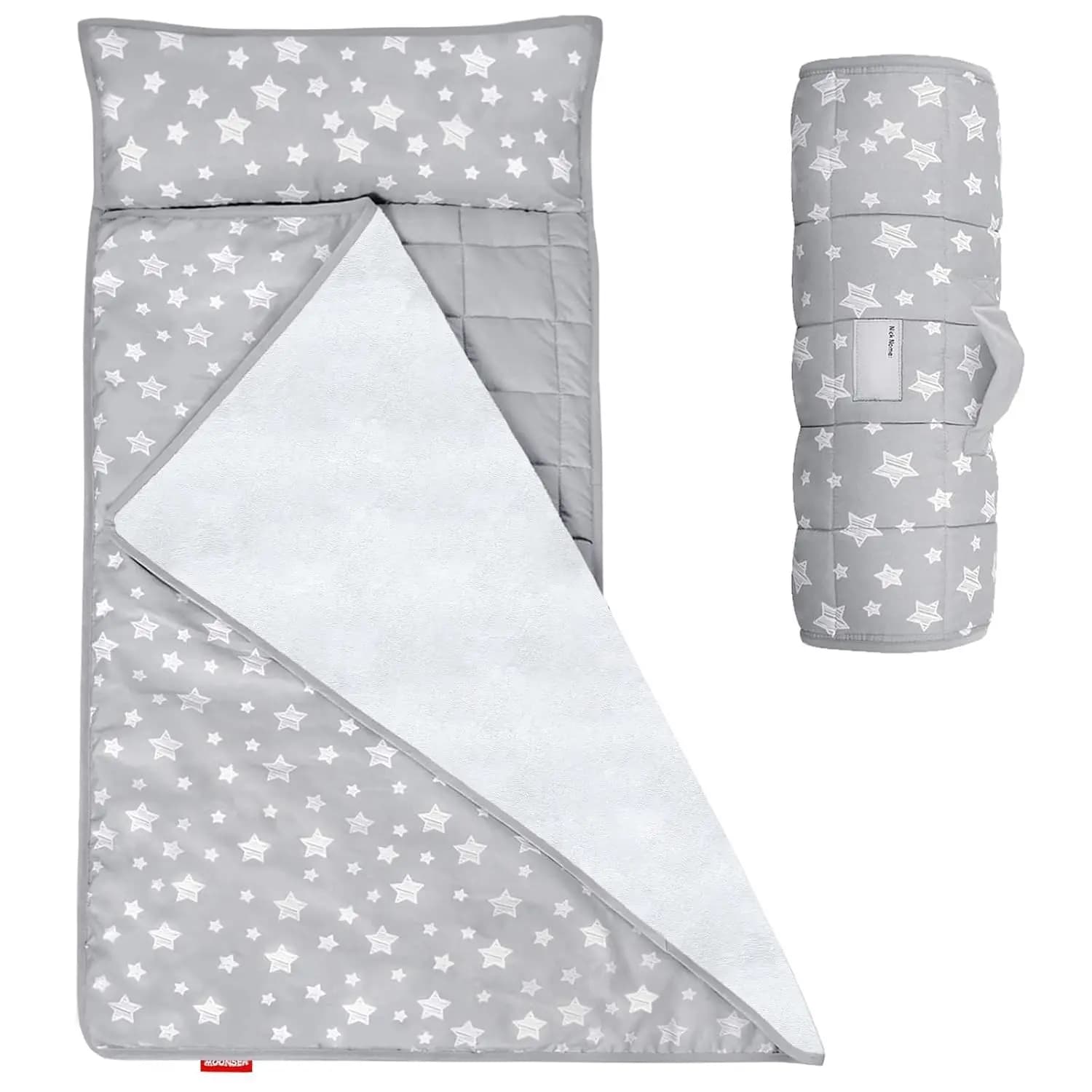 Materassino Morbido per Pisolino con Cuscino e Coperta, Leggero per Asilo Nido e Viaggi, Sacco a Pelo per Bambini, 21x50 Pollici