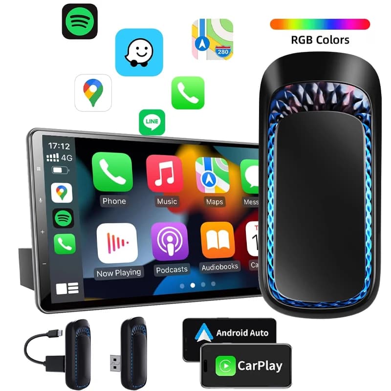 Universal Mini 2026 Wireless CarPlay Adapter with Auto Connector with CarPlay Converted OEM, Smart Mini Box Plug & Play, Car AI Box