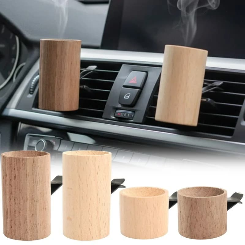 Diffusore di oli essenziali per bocchetta dell'aria per auto in legno naturale Diffusore di aromaterapia creativo per deodorante riutilizzabile per clip di sfiato per auto