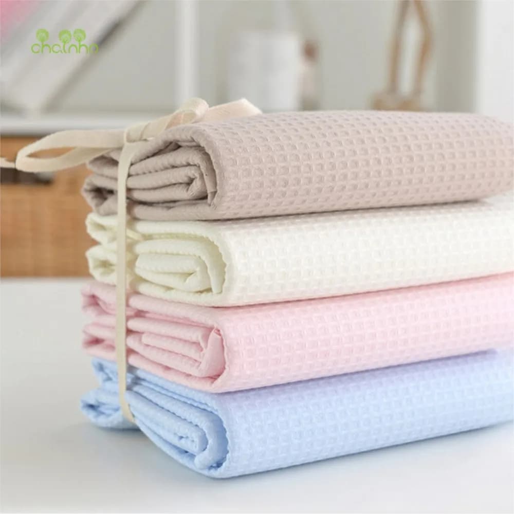Chainho, soft Waffle fabric, 4 colors series, quilted nightwear and DIY sewns, bathrobes, pillow case for babies and children