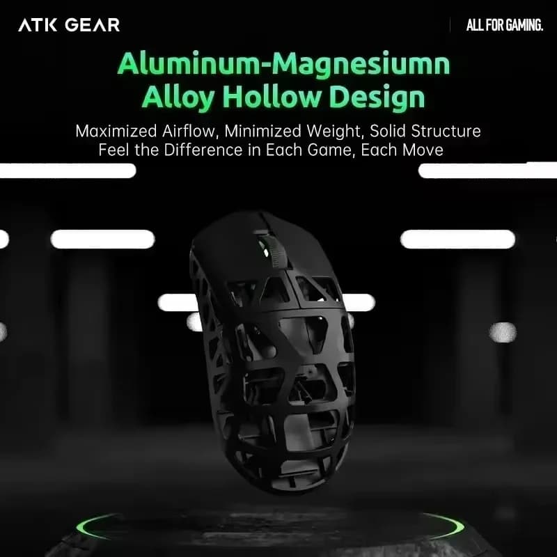 ATK FIERCE X Gaming Mouse 8K Polling Rate PAW3950 Pro Sensor Aluminum Magnesium Alloy Ultralight Custom Mice PC E-sports Gifts