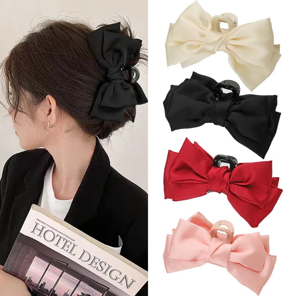 Tinta unita doppio lato per donna ragazza elegante coda di cavallo treccia artiglio clip dolce squalo granchio accessori per capelli festa alla moda