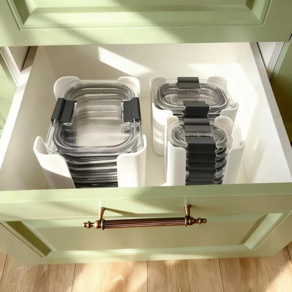 F2 3pcs Holds 24 Lids Food Container Lid Organizer for 4.7 & 3.2 Cup,1.3 Cup Container Lid Storage for Rubbermaid Brilliances