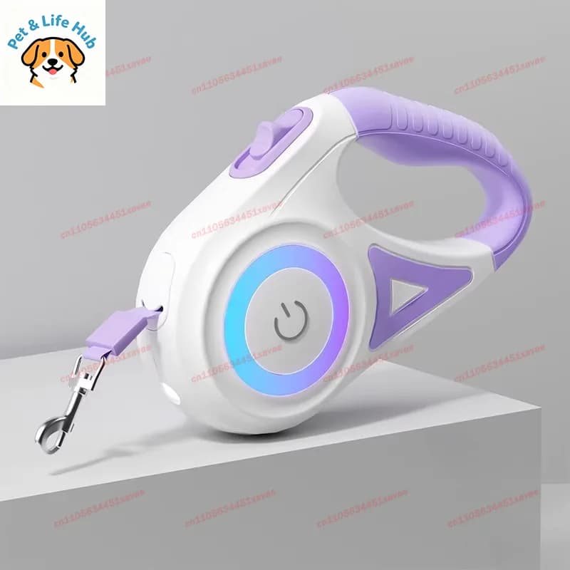 5M LED Luminous Collars Leashes Cat Automatic Retractable Dog Leash Light Straps for Dog Puppy Pet Flexi Walking Running Lead