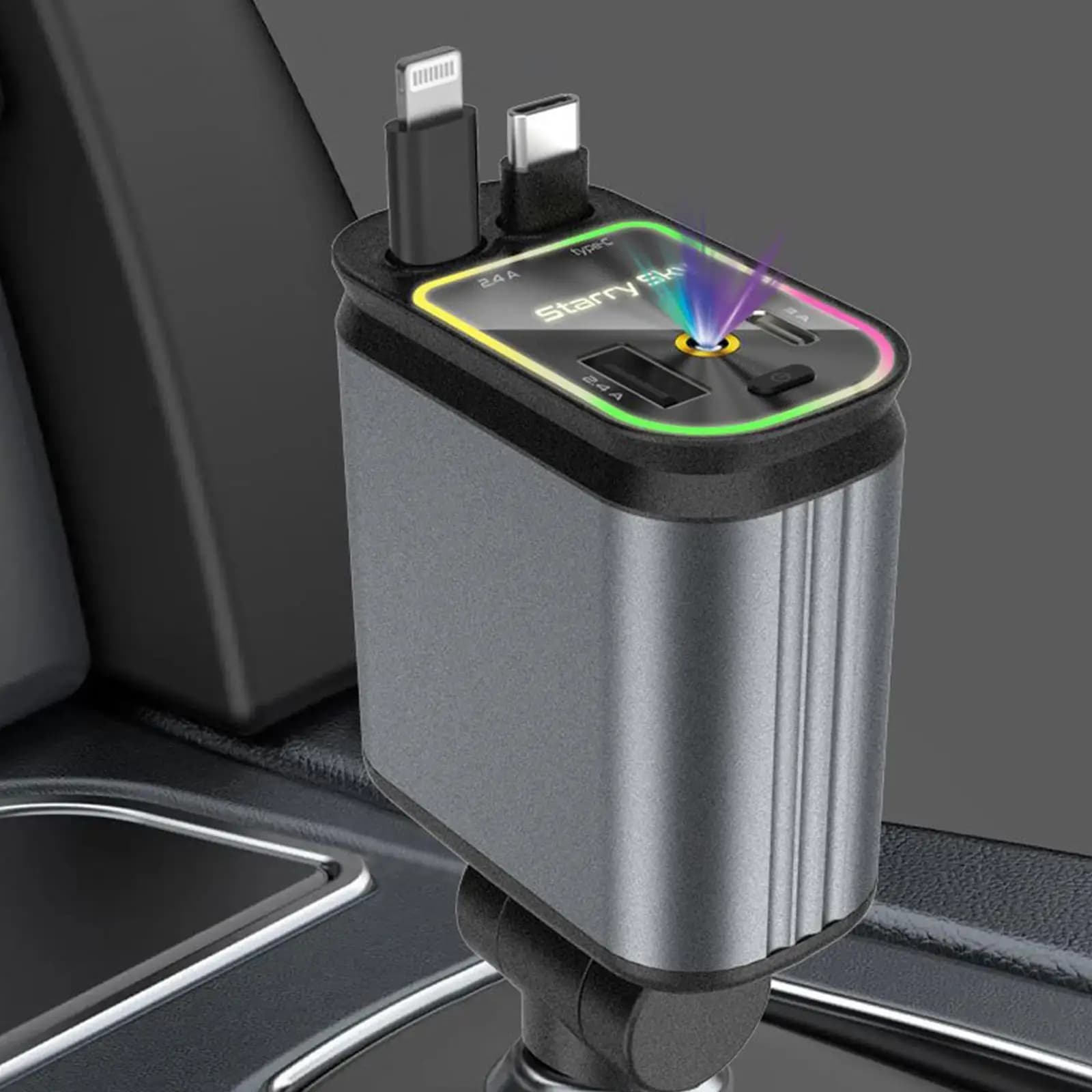 Caricabatteria per auto 12V/24V Regali Cielo stellato nel tetto dell'auto Pratico ricarica rapida Accessori professionali ad alte prestazioni facili da usare