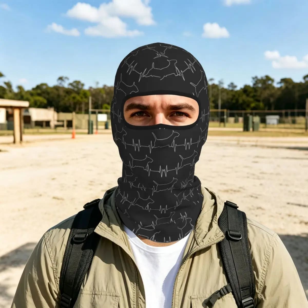 Nope Bull Terrier Dog Lazy Animal Pet Breathable Thin Balaclava Full Face Mask Sun Protection Neck Gaiter For Cycling Fishing