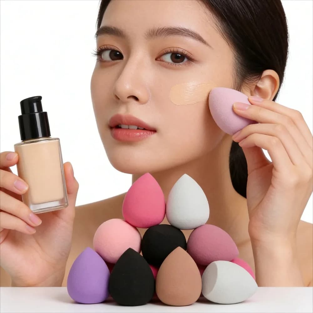 Spugna per Trucco di Colore e Forma Casuale, Set da 6/12/24/36/60 Pezzi, Beauty Blender per Fondotinta Liquido, Crema, Polvere e Cosmetici