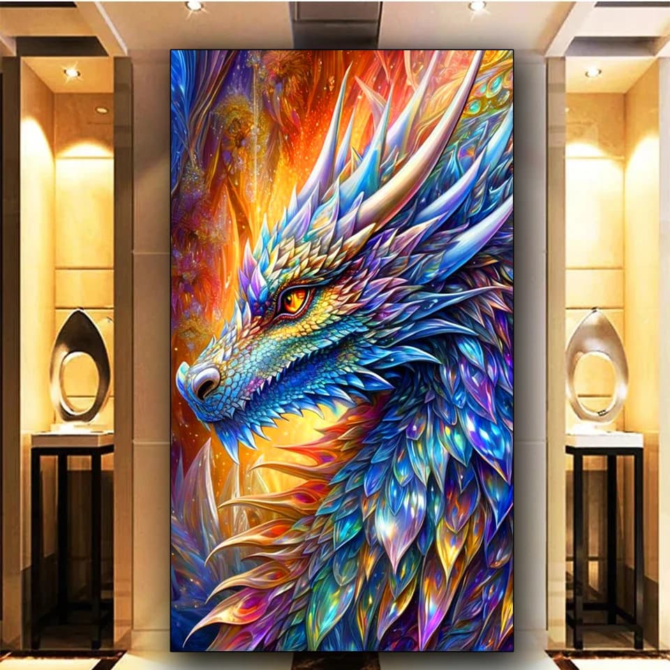 Di grandi dimensioni Drago pittura diamante fai da te Gioielli punto croce diamante arte mosaico di cristallo Ultimo animale creativo Decorazioni per la casa