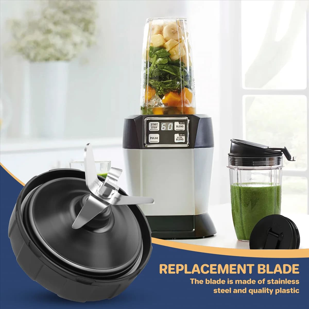 N95R7 Pinne Lama del frullatore Parte Spremiagrumi Mixer Gruppo di ricambio di ricambio per Nutri Ninja Pro Auto-IQ Spremiagrumi Portacoltelli
