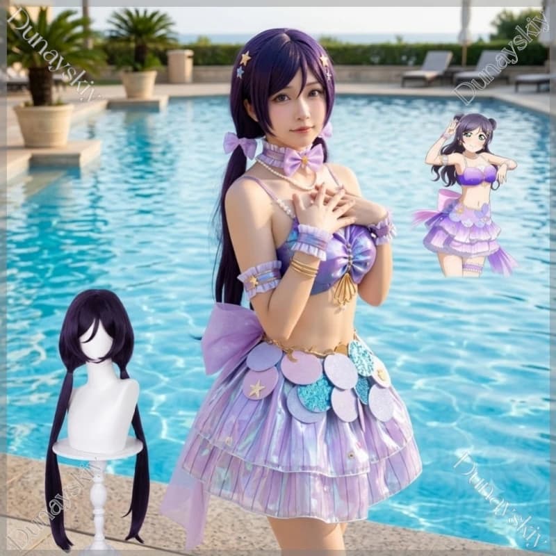 Fashion Y2K Dress Sweet Lolita Nozomi Tojo Mermaid Carnival Idol Stage Halloween Cosplay Performance Outfit Anime Game LoveLive!