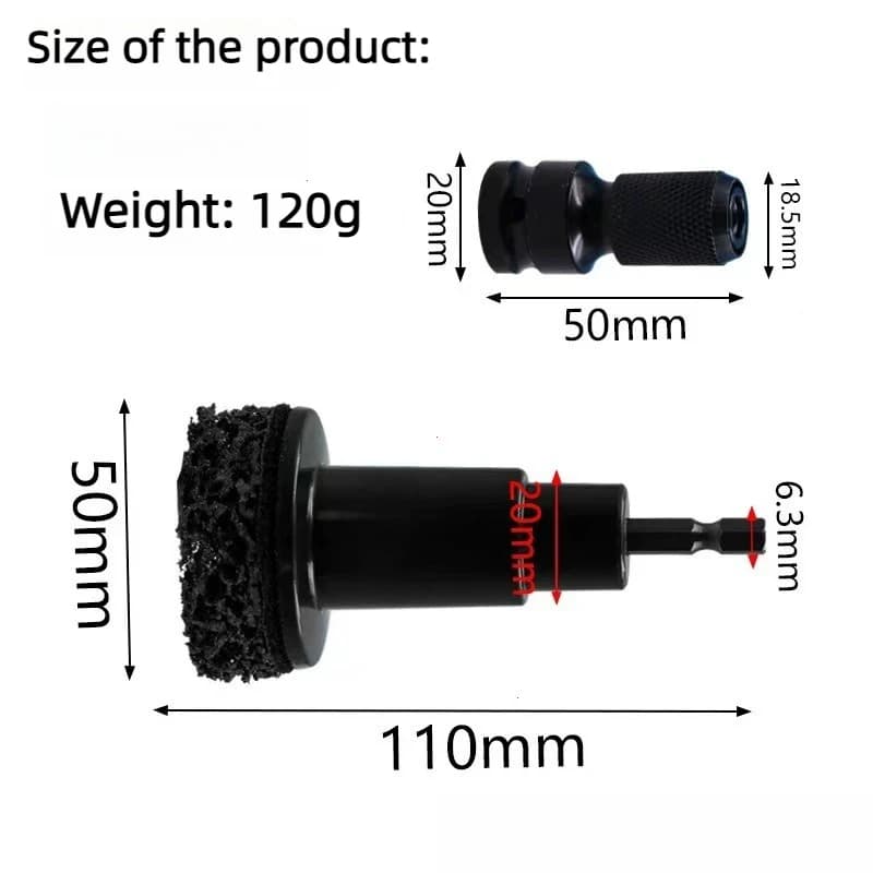 Wheel Hub Cleaning Kit Inner Rim Cleaner Tool Brake Hub Cleaning Kit Fits Power Drill 1/2" Impact Driven Wrenches Rust Removal