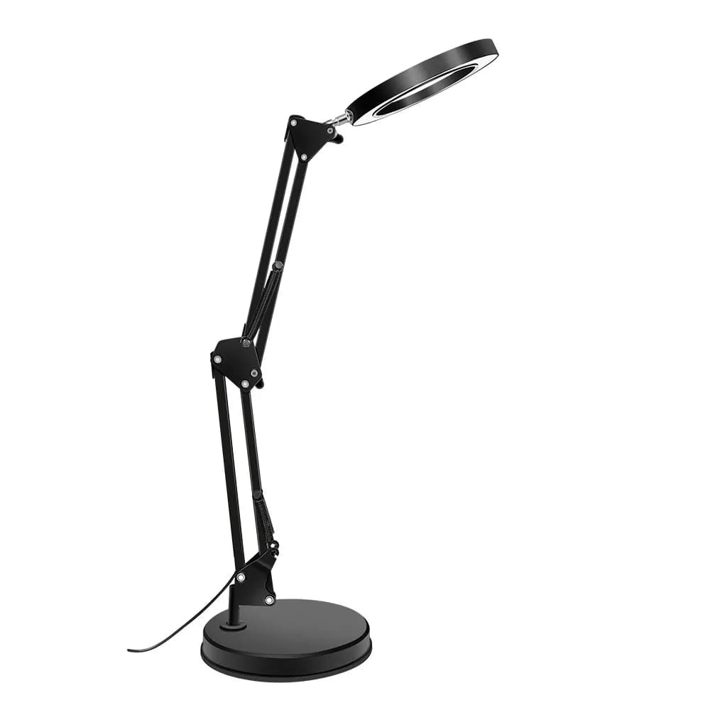 NEW desk lamp with 10X magnifying lens with LED lights and adjustable arm - Foldable magnifying glass with USB power to read and repair