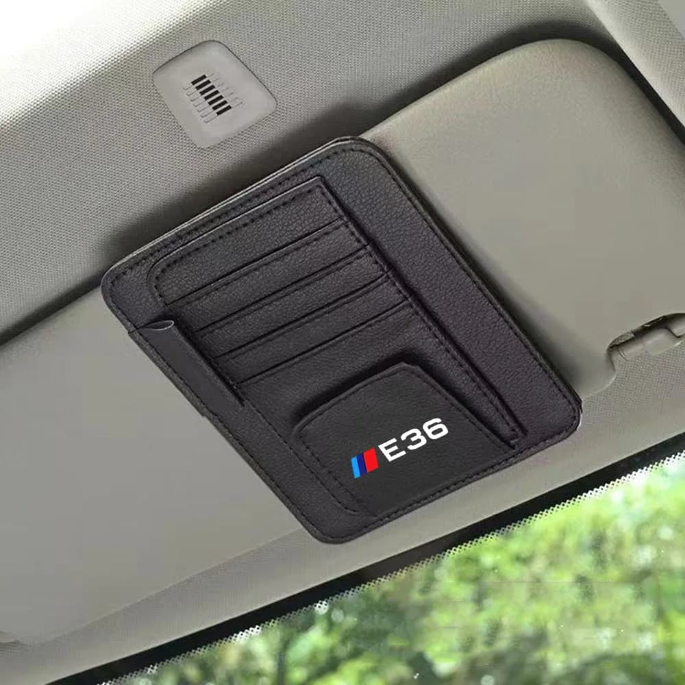 Car Sun Visor Bill Card Holder Organizer Storage Box Sunglasses Clip Stowing Tidying for BMW E30 E34 E36 E38 E39 E46 E61 E63