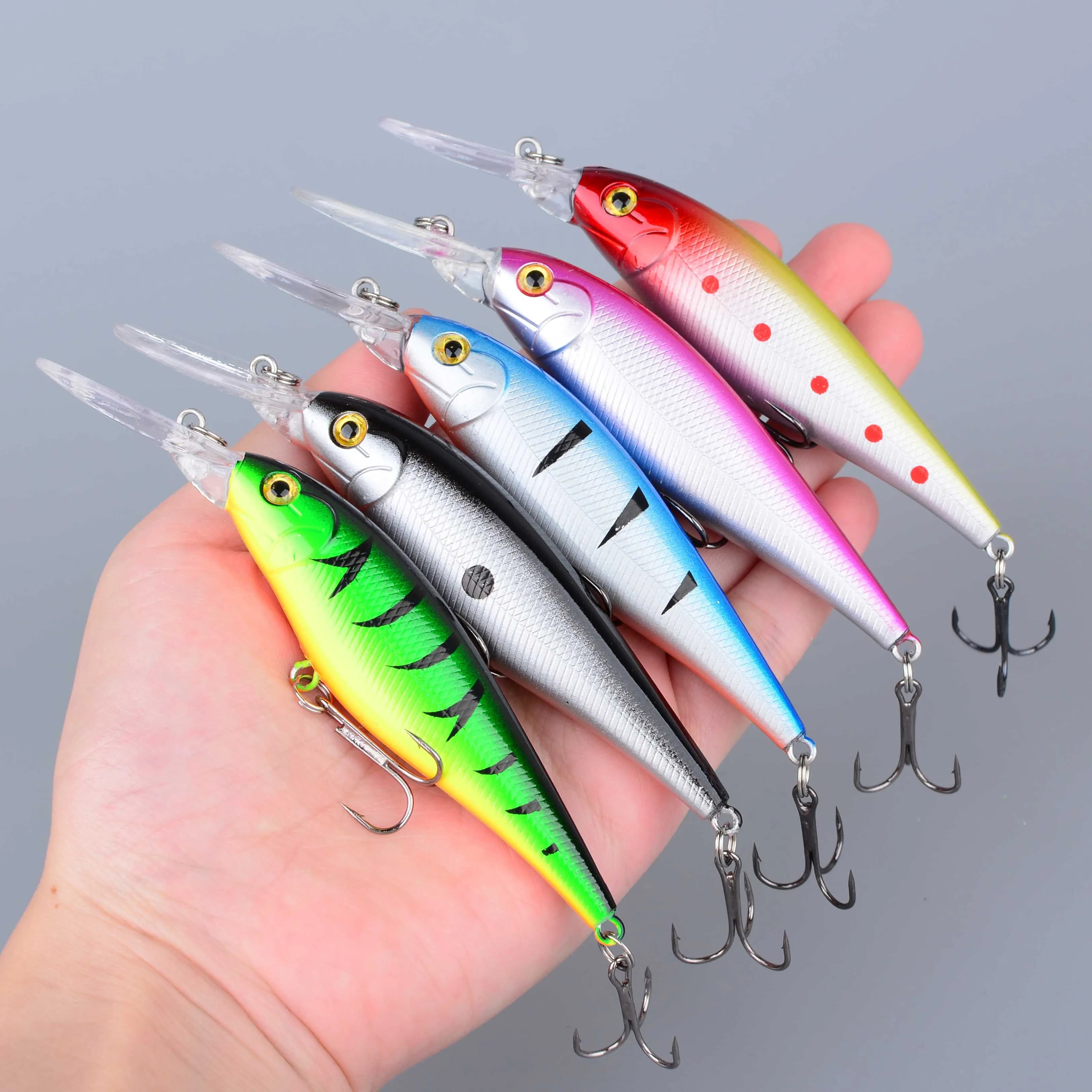 1 Pezzo 10CM 8.5G Esca Affondante Minnow Wobbler per la Pesca di Salmone, Trota, Pesce Gatto, Carpa - Attrezzatura da Pesca