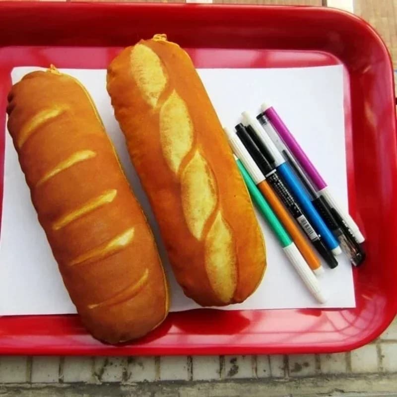 Scatola di cancelleria creativa Astuccio a forma di pane Astuccio divertente di grande capacità Regalo per bambini Forniture di cancelleria per la scuola