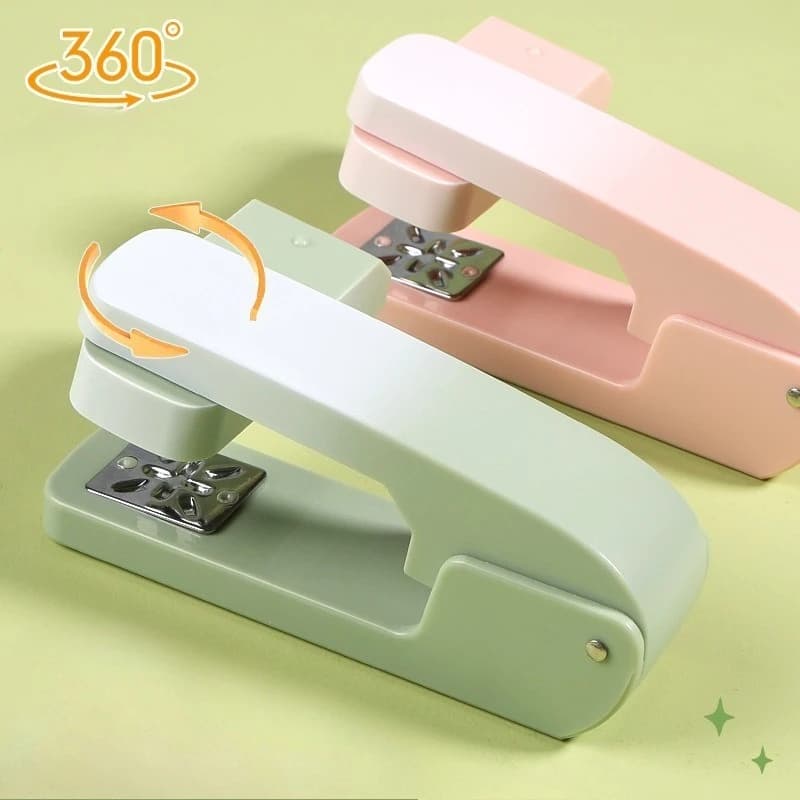 Cucitrice Girevole a 360 Gradi con Colore Sfumato per Ufficio, Macchina per Rilegatura di Piccole Dimensioni con Impugnatura Spessa