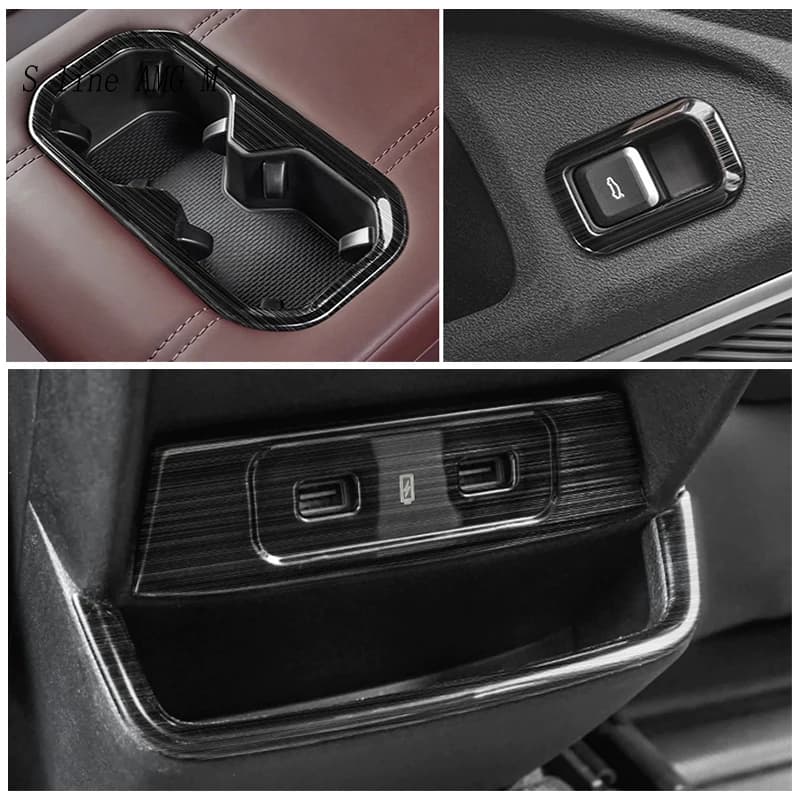Per Geely Monjaro Kx11 Manjaro 2021-2025 Auto Uscita del condizionatore d'aria Baule posteriore Scatola di immagazzinaggio Portabicchieri Caricatore USB Adesivo Trim