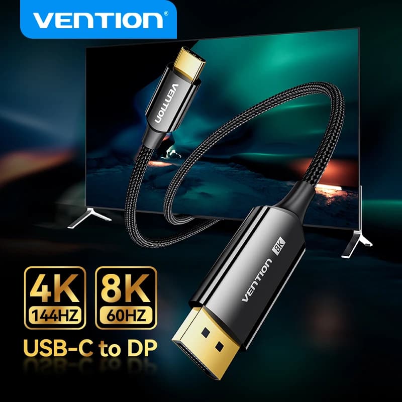 Vention Tipo C a 8K Displayport 1.4 32,4 Gbps per iPhone15 MacBook Pro iPad compatibile Thunderbolt 4/3 Cavo USB C a 8K 60Hz DP
