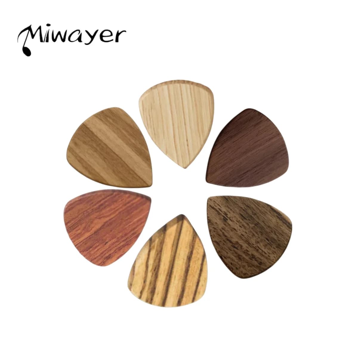 Miwayer Plettro per chitarra acustica in legno 3 pezzi, accessori per strumenti a corda da 2 mm per chitarra elettrica basso Ukulele