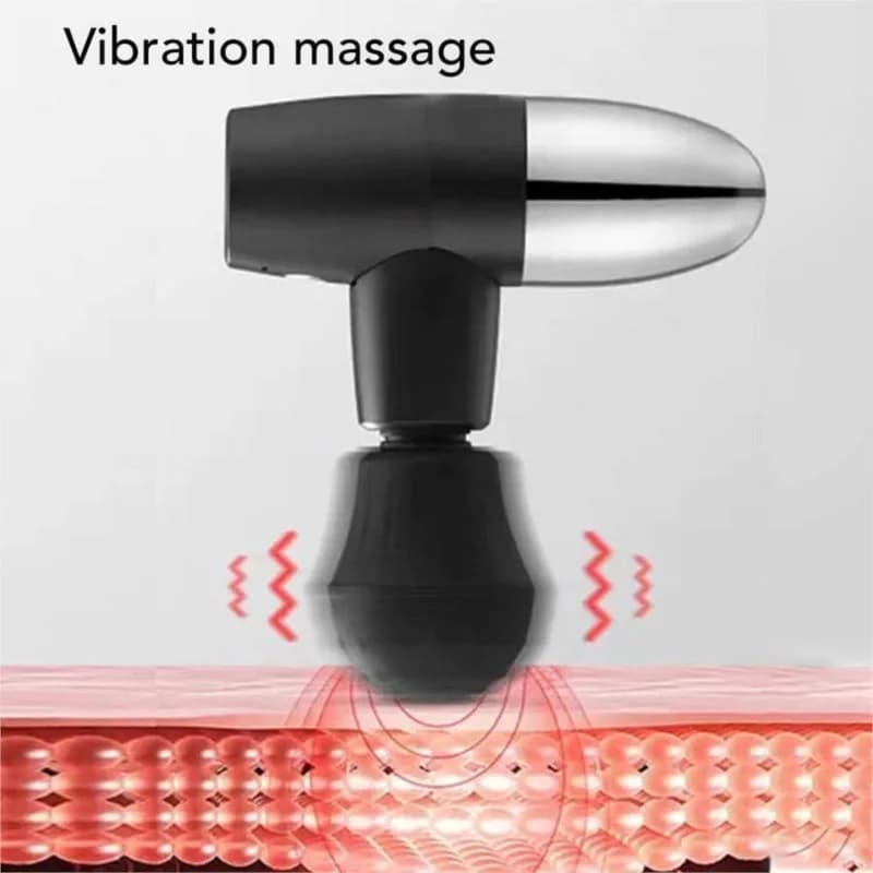 Mini massaggiatore elettrico riscaldato per tessuti profondi Massaggiatore a percussione con pistola per fascia portatile per terapia muscolare sportiva Strumento di massaggio rilassante