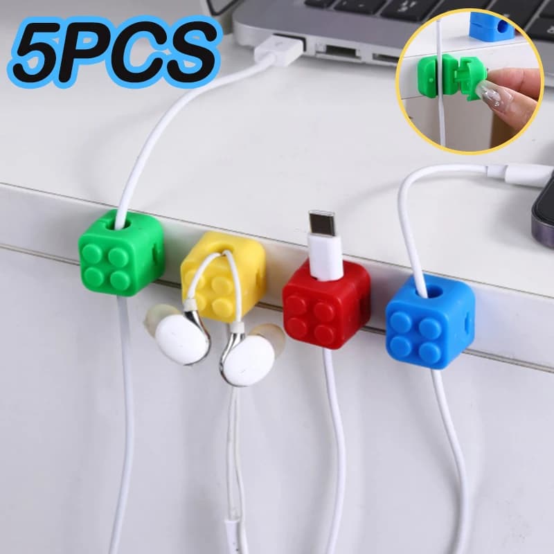 Clip per cavo a forma di blocco Supporto per cavo magnetico da tavolo Home Office Sotto cavo da scrivania Organizzatore di cavi Protezione della linea dati