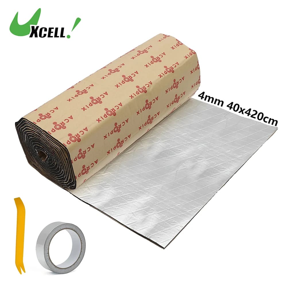 UXCELL 4mm 18sqft 40x420cm Self-absorbing Lining Aluminum Foil Foam Heat Depreciation Pad Universal Insulating Caps 1 Roll