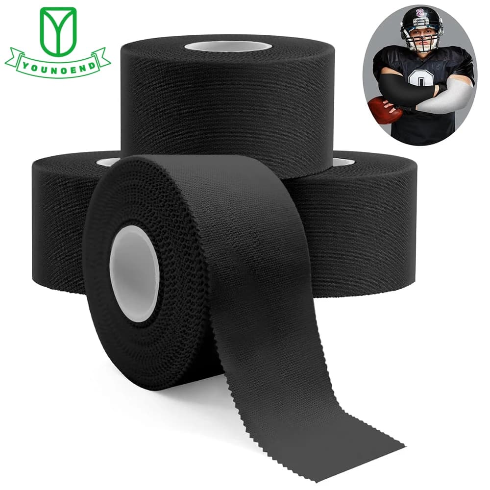 1 rotolo di nastro OK pretagliato, nero atletico impermeabile, nastro kinesiologico super adesivo durevole per benda alla caviglia, polso, ginocchio, polso, mano