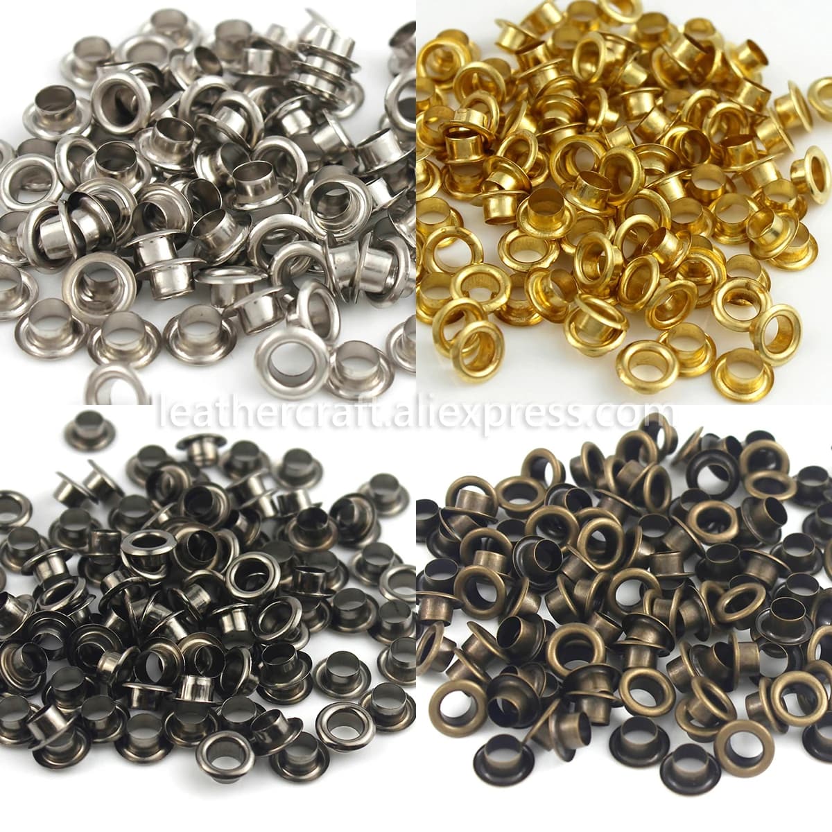 100 set 4mm occhiello in ottone con rondella riparazione artigianale in pelle occhiello anelli per occhi rotondi per scarpe borsa abbigliamento cintura in pelle cappello