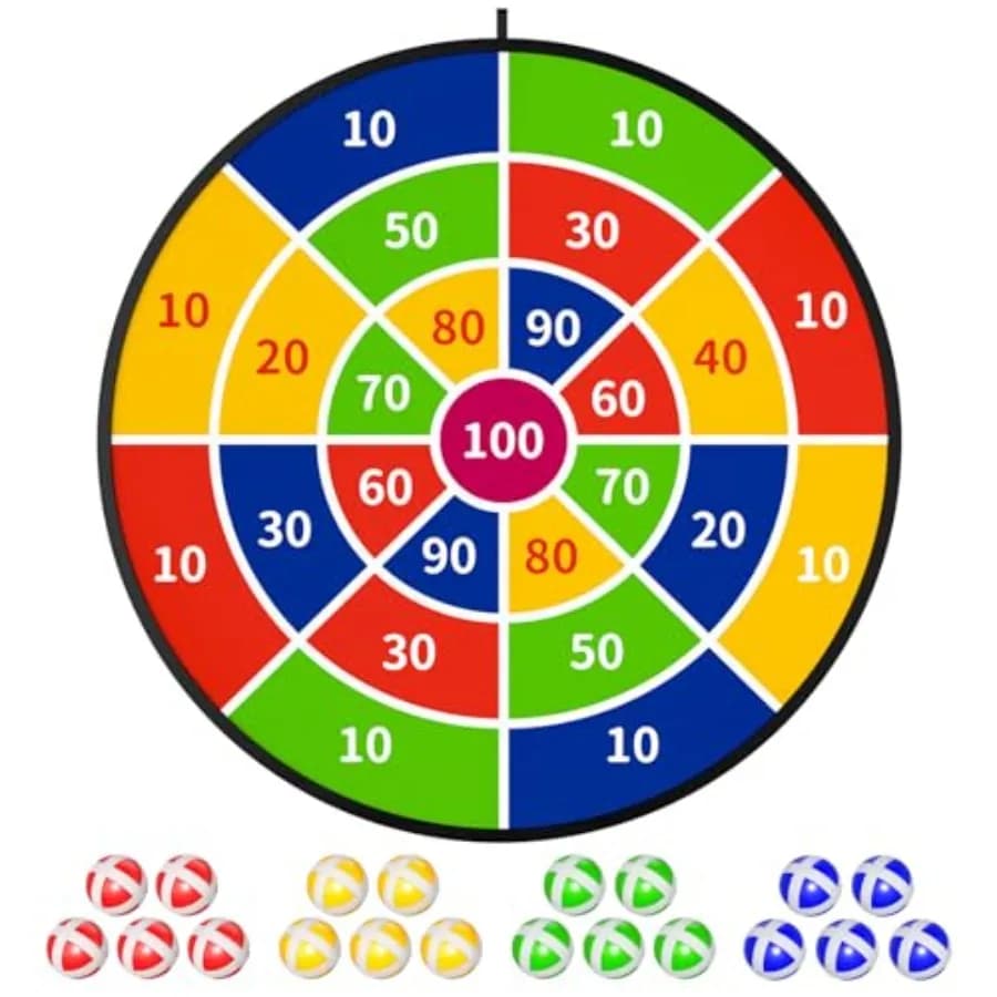 Tavolo da gioco con freccette da 29 pollici per ragazzi, con 20 palline, per divertimento sportivo all'aperto e al chiuso, ideale per feste e giochi, regali di compleanno