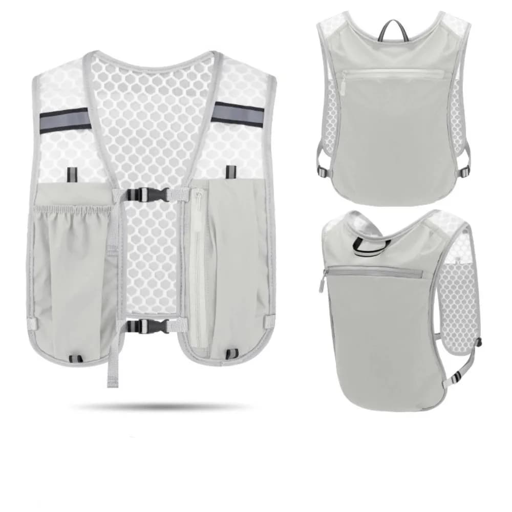 Gilet da Corsa Riflettente Impermeabile, Regolabile e Traspirante, Borsa Idratazione Multifunzionale Pratica