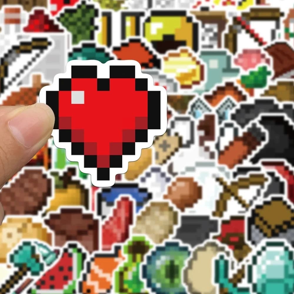 60 pezzi pixel adesivi gioco vinile Steve My World Pixel adesivi fai da te scrapbooking telefono bagagli skateboard decalcomanie impermeabili