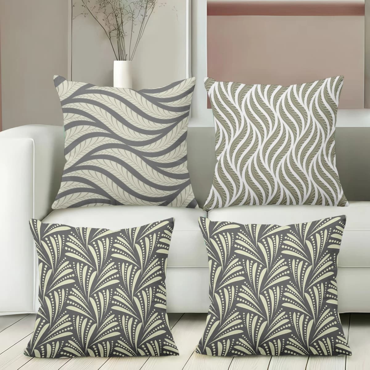 1 Pieces Boho Geometric Wave Leaf Throw Pillow Covers Polyester sofa decorative cushion cov Headboard Pillow Without Pillow Core