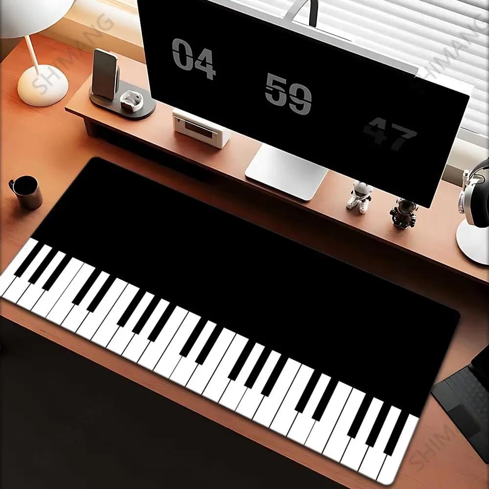 Trend Note musicali vintage Tappetino per mouse da gioco per pianoforte PC Laptop Gamer Tappetino per mouse Anime Tappetino antiscivolo Tastiera Tappetino da scrivania per Overwatch