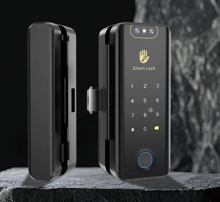 Serratura Intelligente per Porta in Vetro Sinovo con Riconoscimento Facciale 3D, Impronta Digitale Biometrica e Controllo Remoto per Ufficio