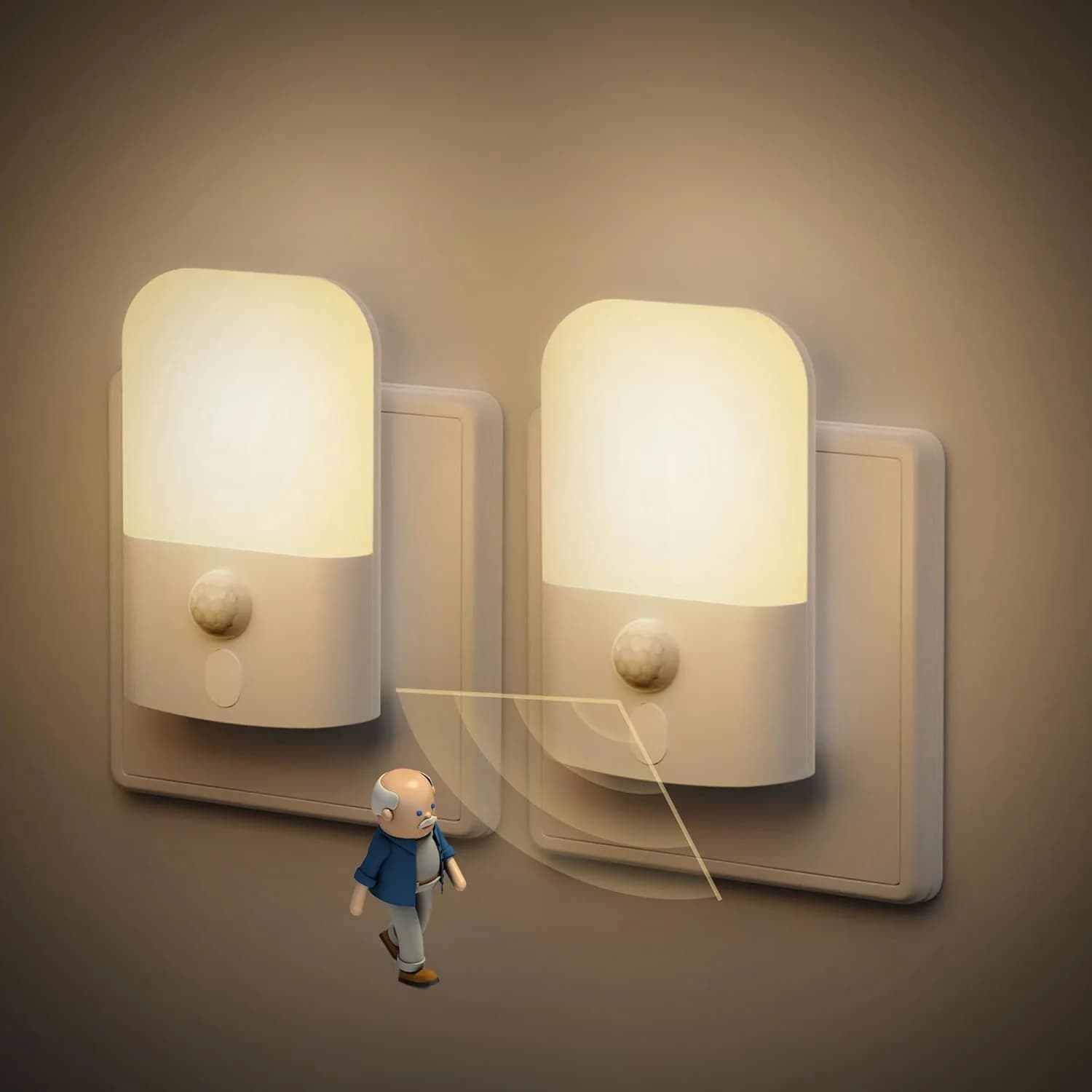 5 livelli di luminosità, luce notturna in modalità ON/OFF/AUTO con sensore di movimento, luce notturna attivata dal movimento