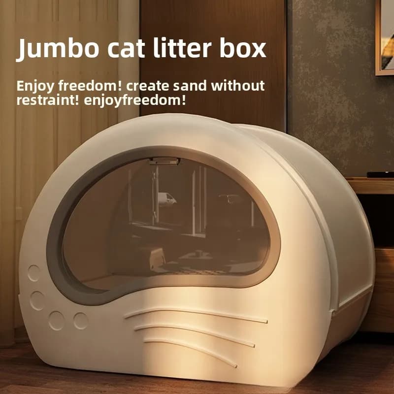 Extra Large Enclosed Drawer Type Odor Proof Anti Splash Integrated Litter Box Cat Toilet Jumbo Pet Supplies Home